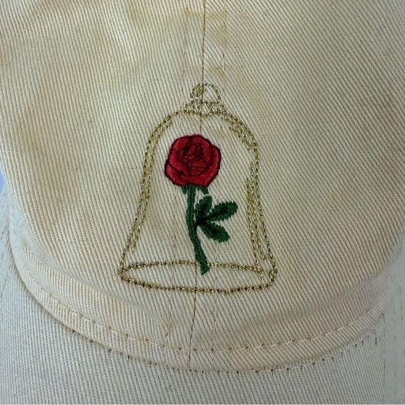 Beauty And The Beast Curved Bill 100% Adjustable Hat Disney Parks Yellow - Picture 2 of 7